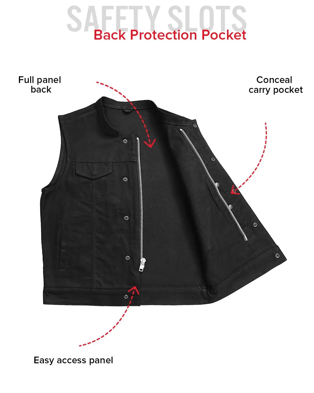 Havoc Men's Motorcycle Twill Vest - Image 5