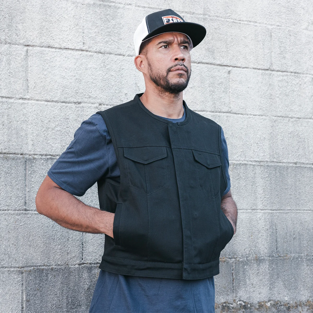 Lowside Men's Motorcycle Twill Vest - Image 6