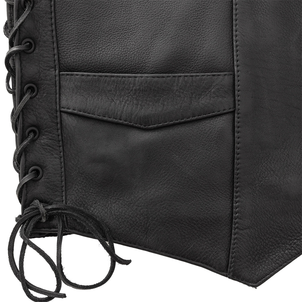 Deadwood Men's Motorcycle Western Style Leather Vest - Image 4