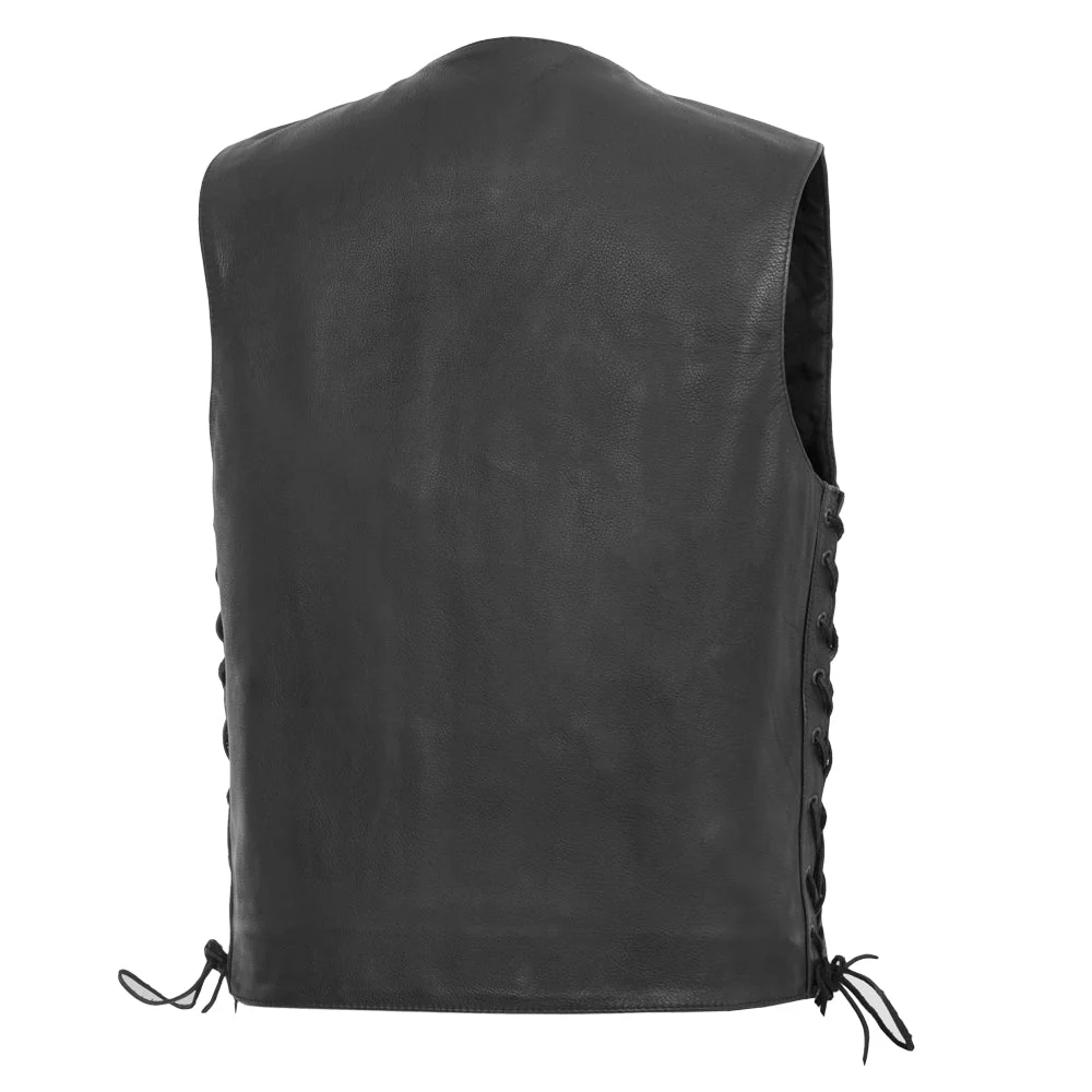 Rancher - Men's Motorcycle Western Style Leather Vest - Image 2