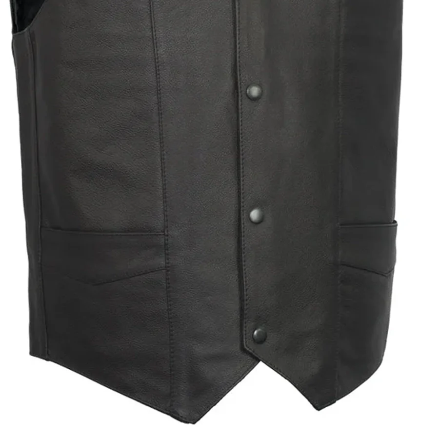 Top Shot Men's Motorcycle Western Style Leather Vest - Image 4