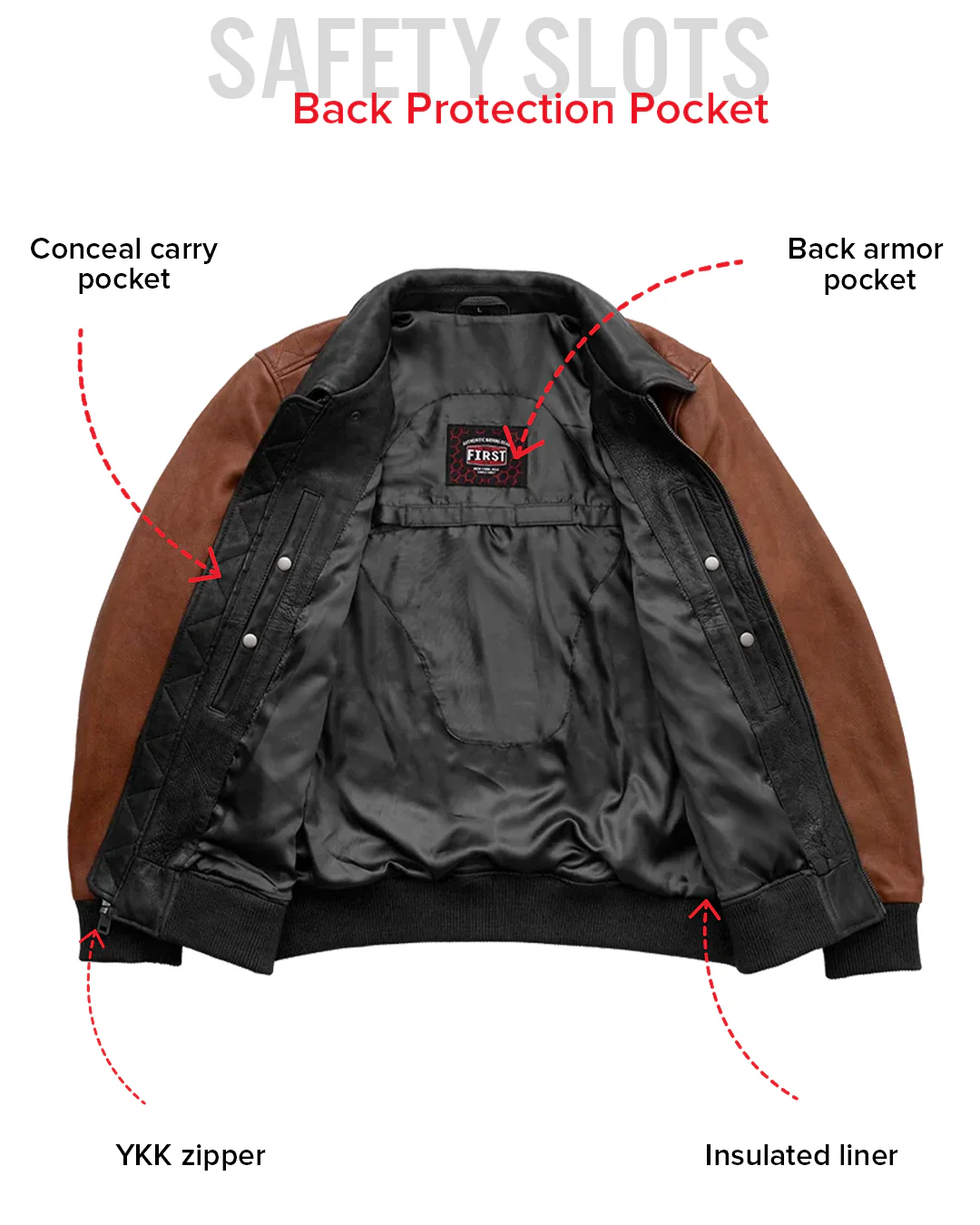 Moto Bomber Two Tone Men's Leather Jacket - Image 24