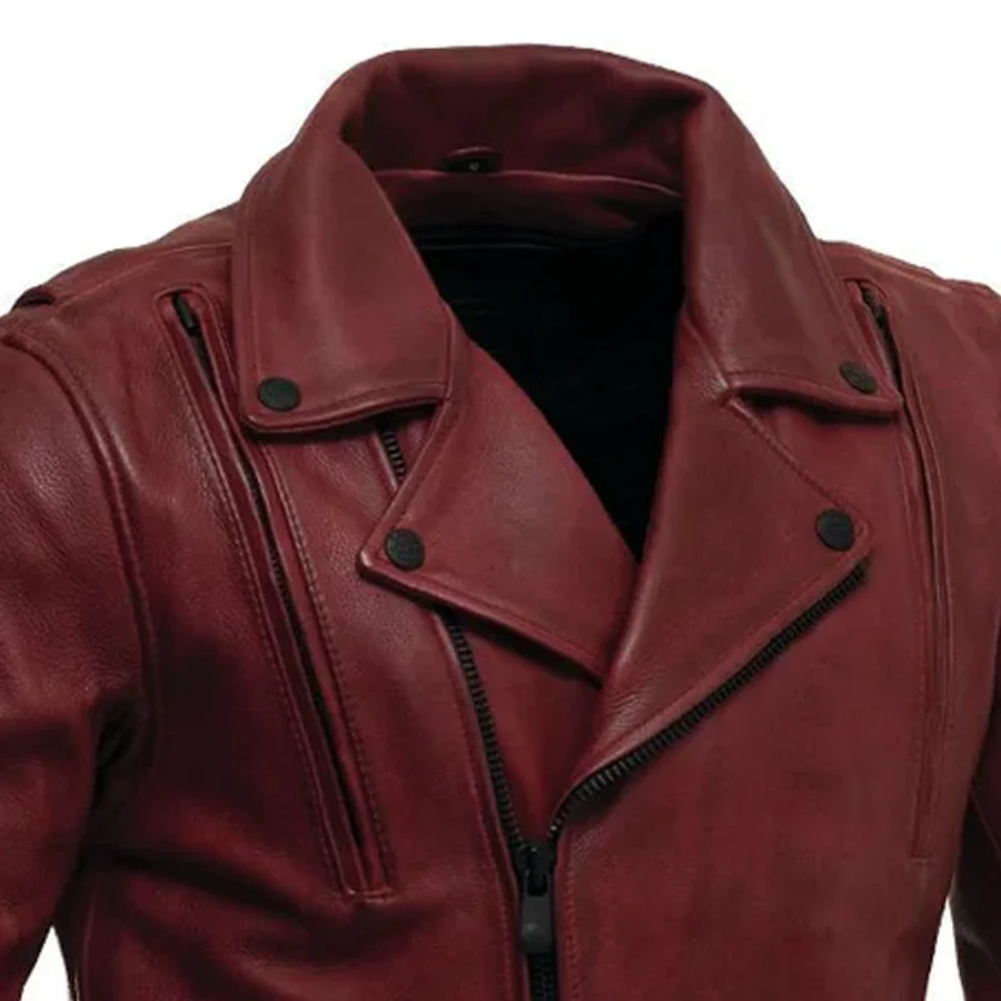 Night Rider Men's Motorcycle Leather Jacket - Image 9