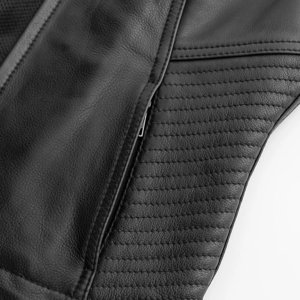 Nina Women's Motorcycle Leather Vest - Image 3