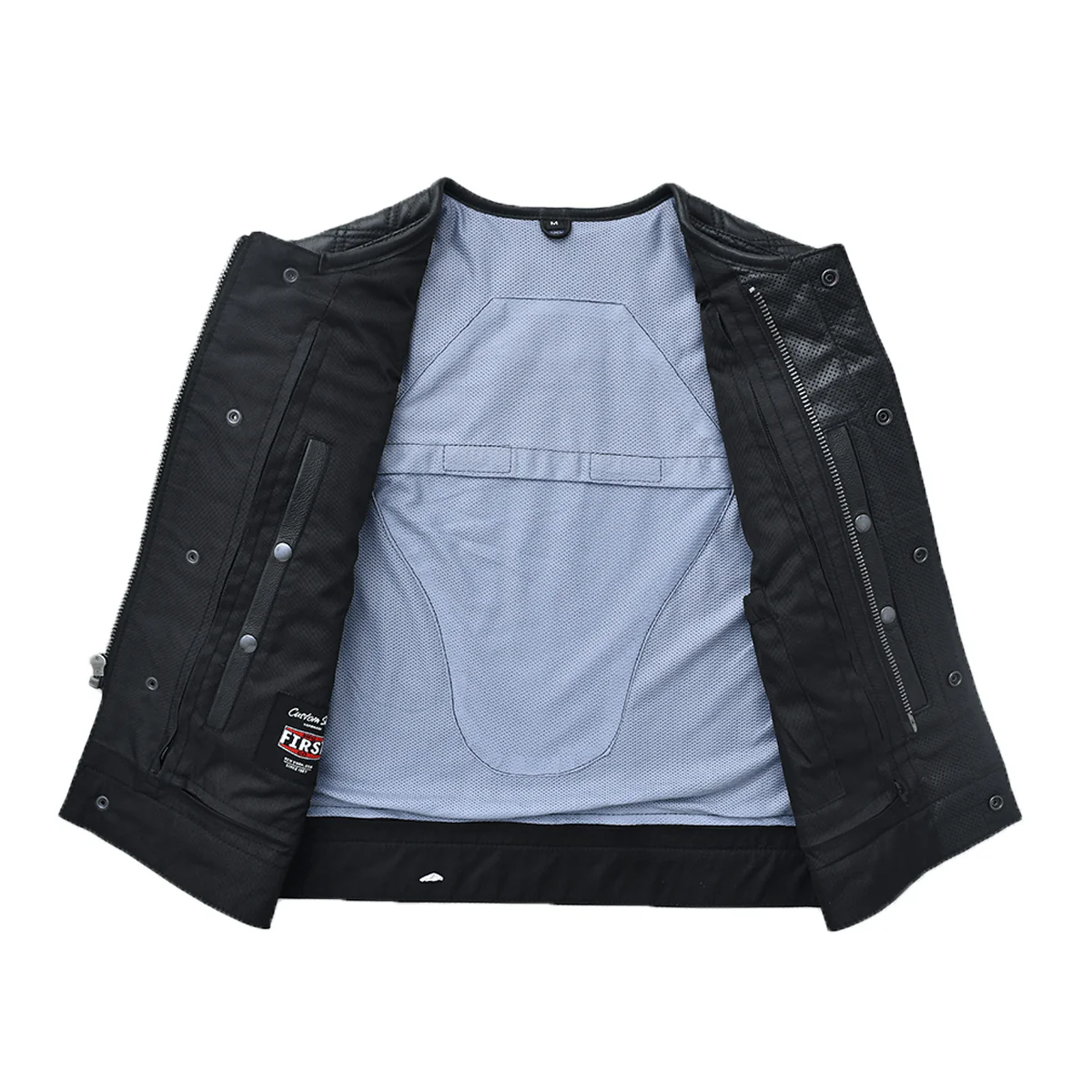 Phantom - Men's Perforated Leather Motorcycle Vest - Image 3