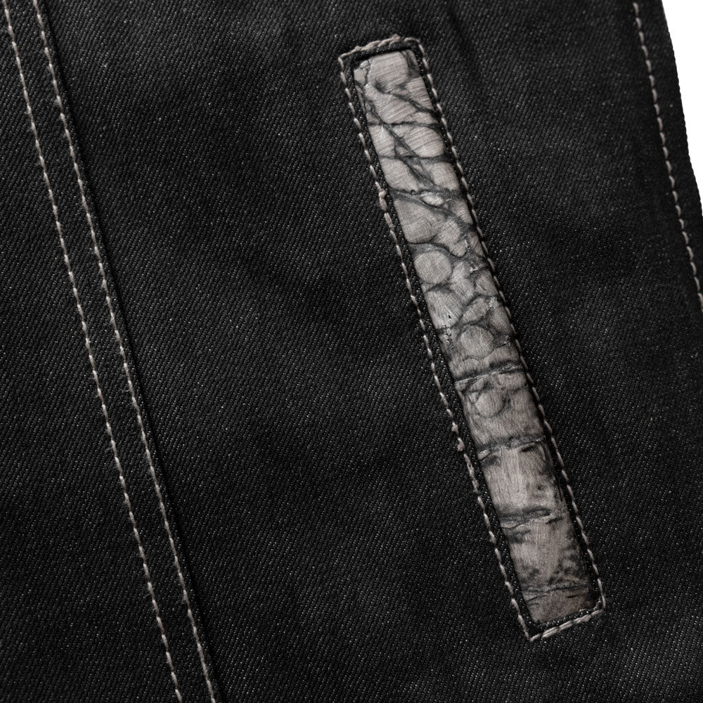 Placid - Men's Leather/Denim Motorcycle Vest - Limited Edition - Image 5