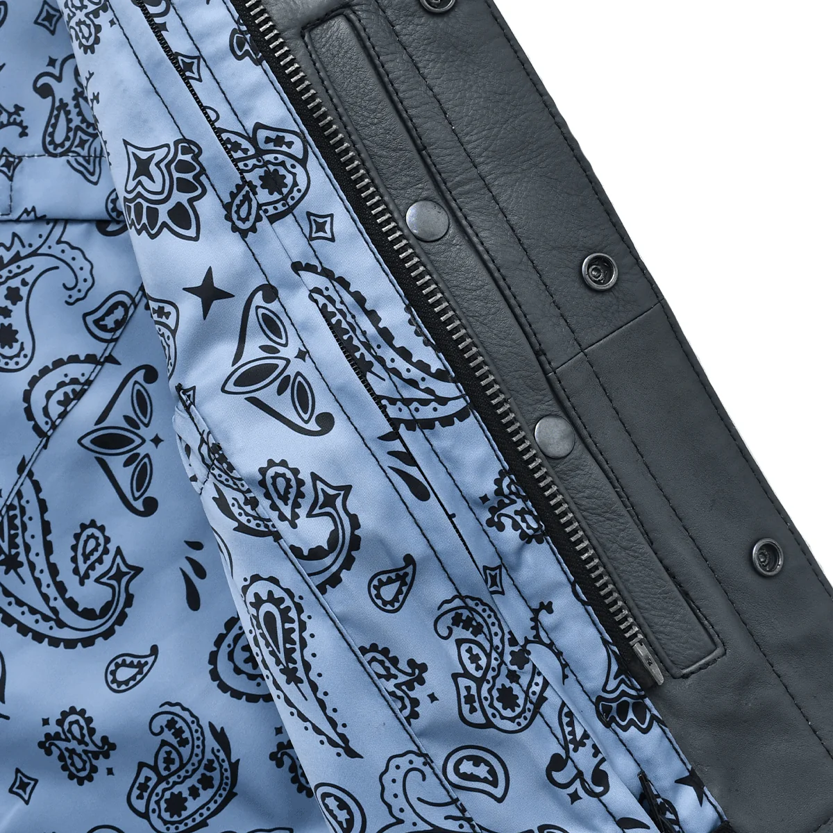 Road Hawk - Men’s Quilted Leather Motorcycle Vest - Image 5