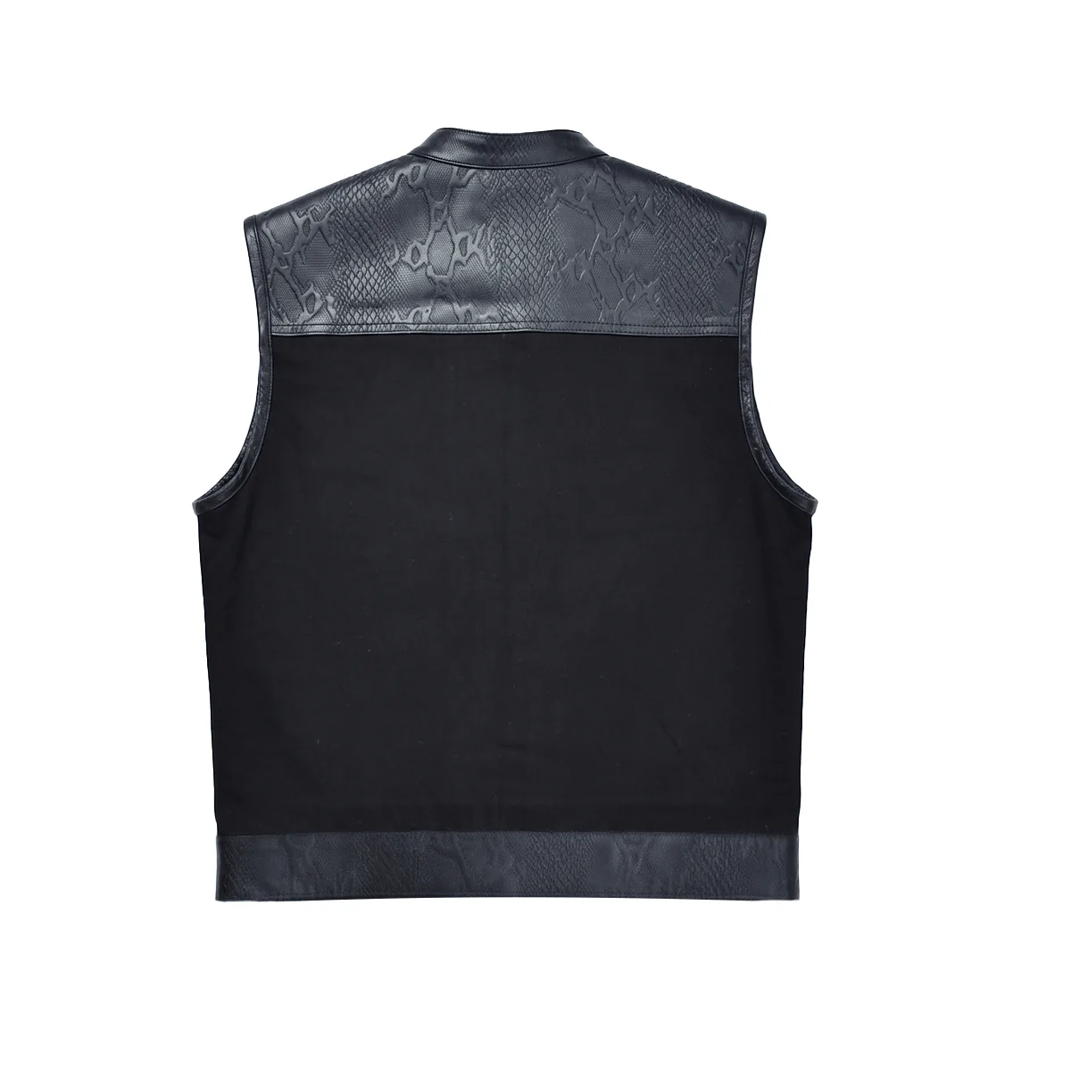 Road Rebel - Men’s Embossed Snake Pattern Motorcycle Vest - Image 2