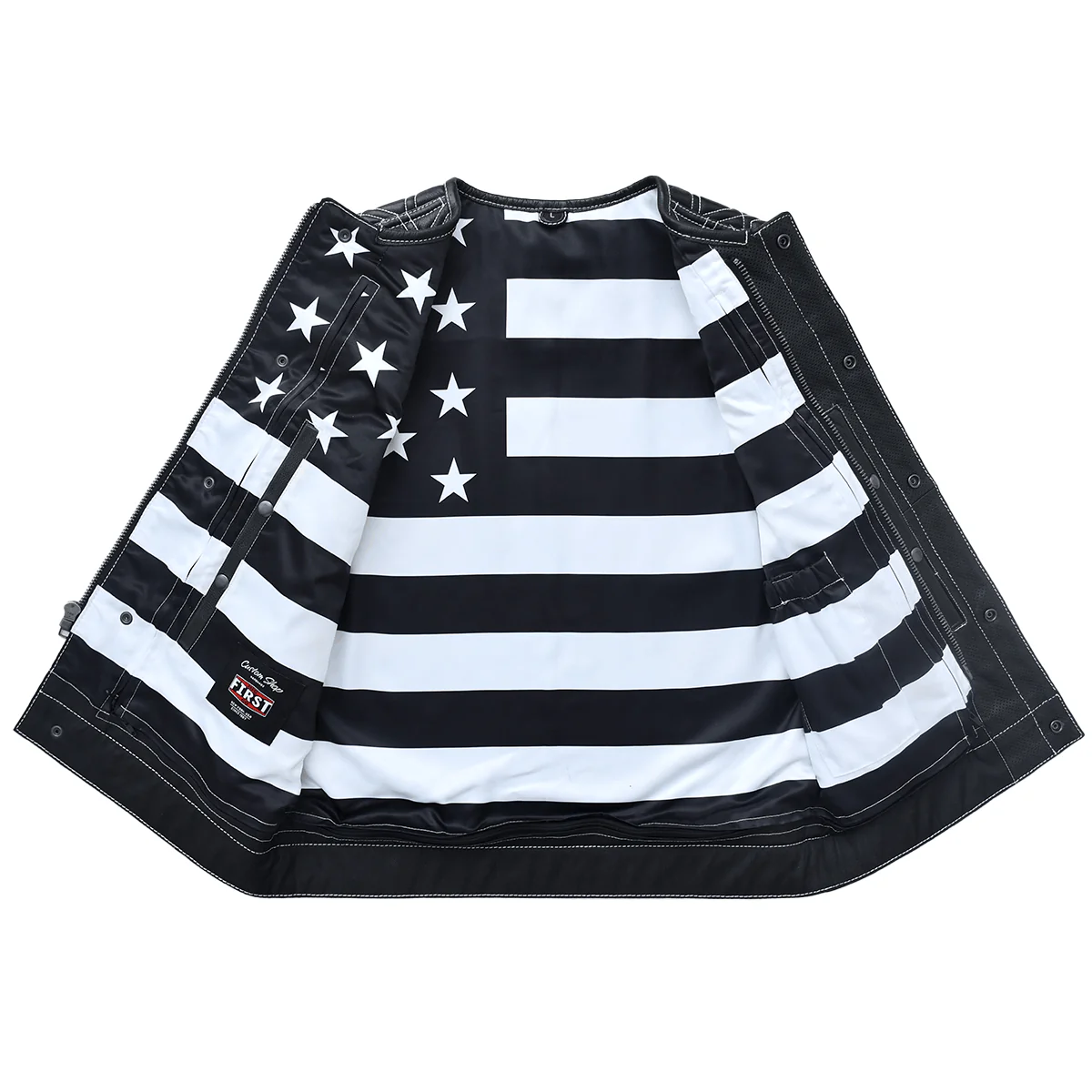Roadrage - Men's Perforated Leather Motorcycle Vest - Image 3
