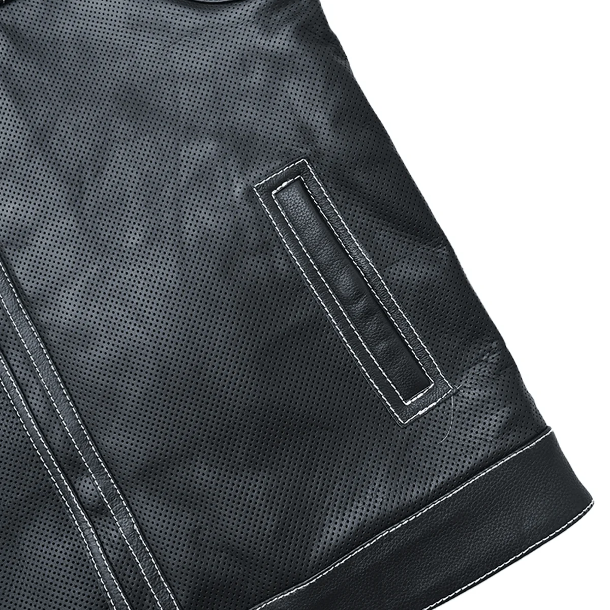 Roadrage - Men's Perforated Leather Motorcycle Vest - Image 6