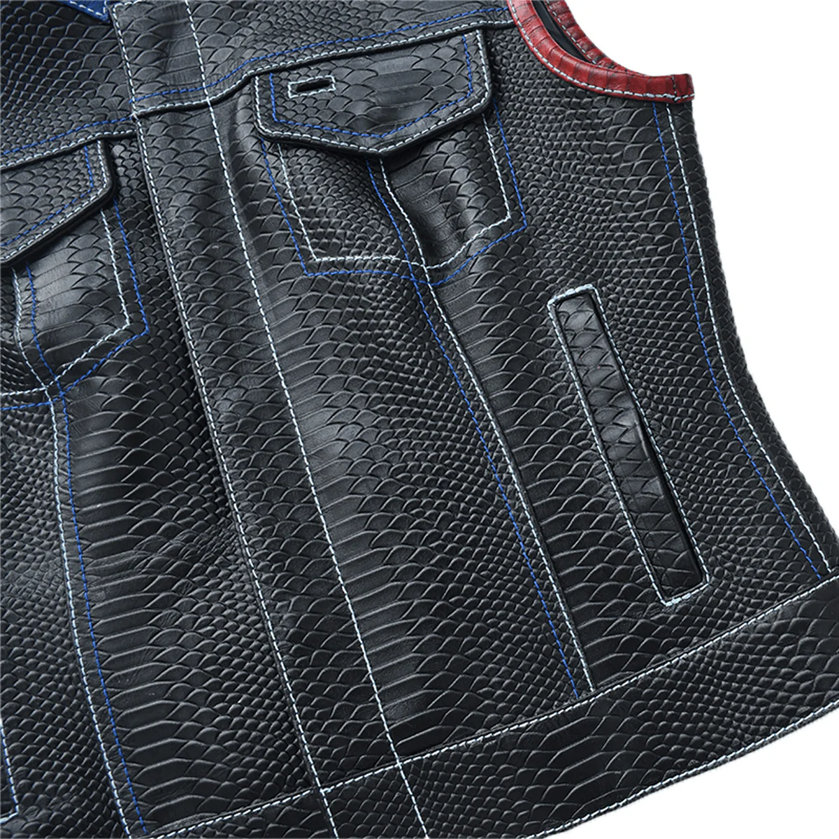 Rustline - Black Dragon Women’s Leather Motorcycle Vest - Image 7