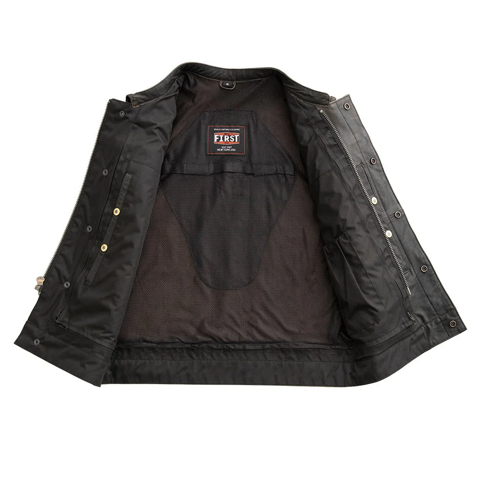 Sharp Shooter Men's Motorcycle Leather Vest - Image 13