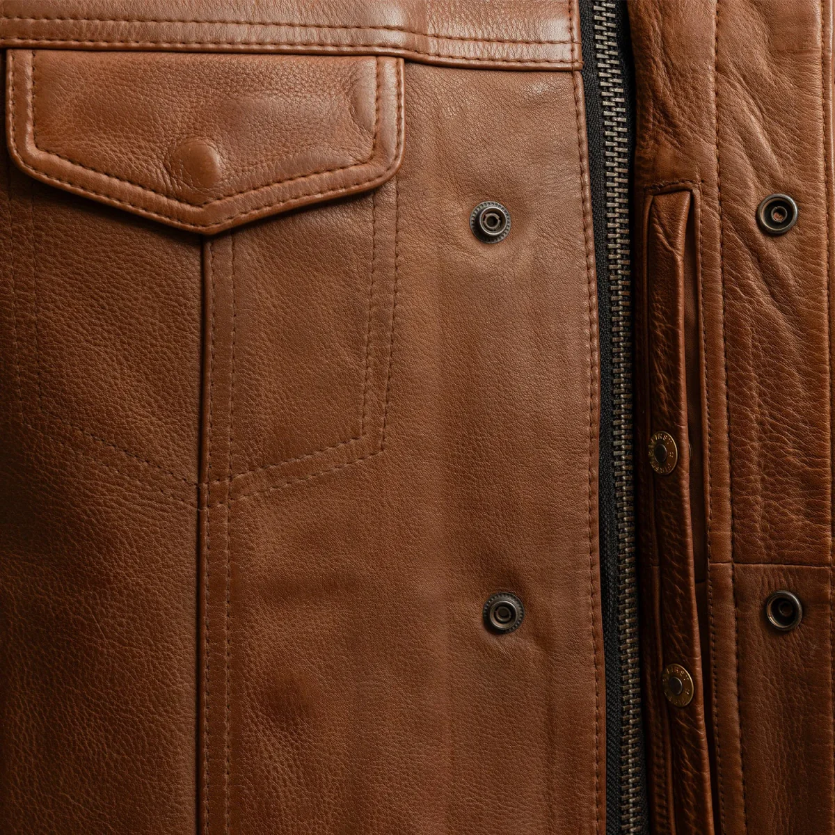 Sharp Shooter Men's Motorcycle Leather Vest - Image 18