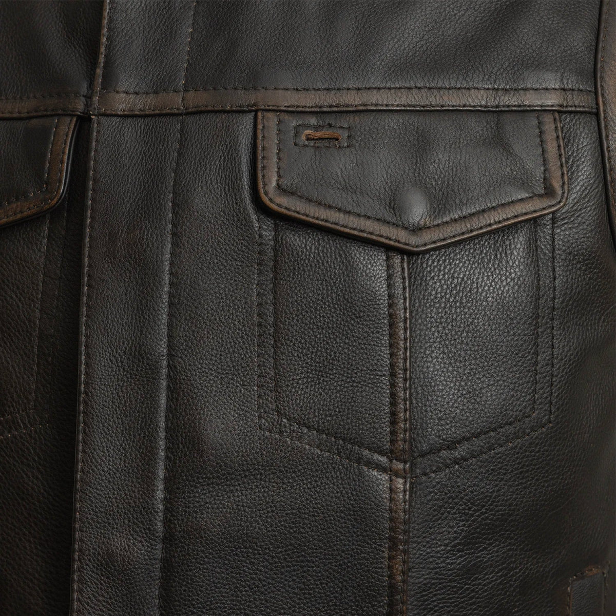 Sharp Shooter Men's Motorcycle Leather Vest - Image 22