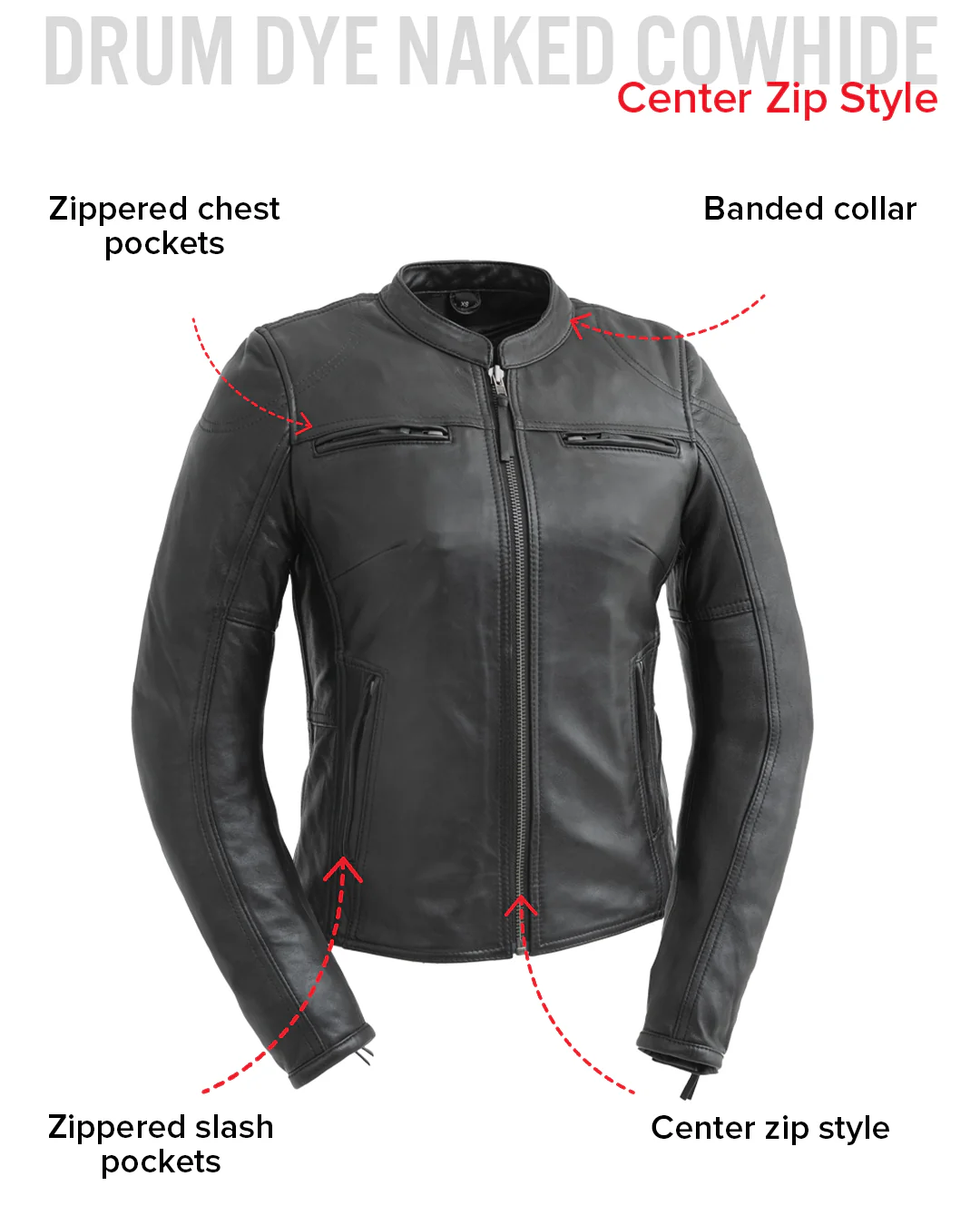Supastar - Womens Motorcycle Leather Jacket - Image 10