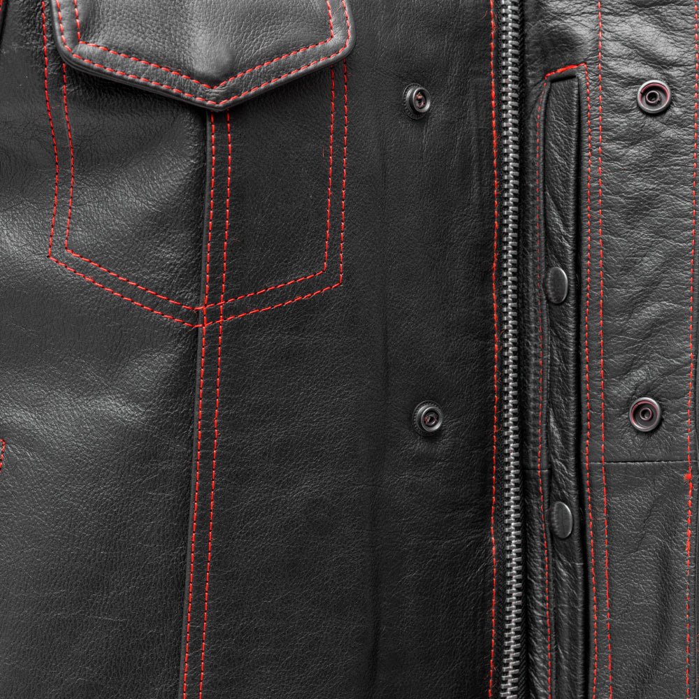 The Cut Men's Motorcycle Leather Vest, Multiple Color Options - Image 10