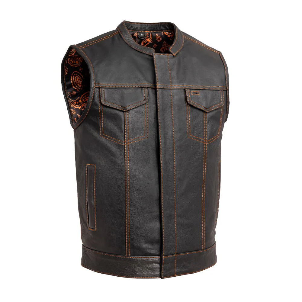 The Cut Men's Motorcycle Leather Vest, Multiple Color Options - Image 13