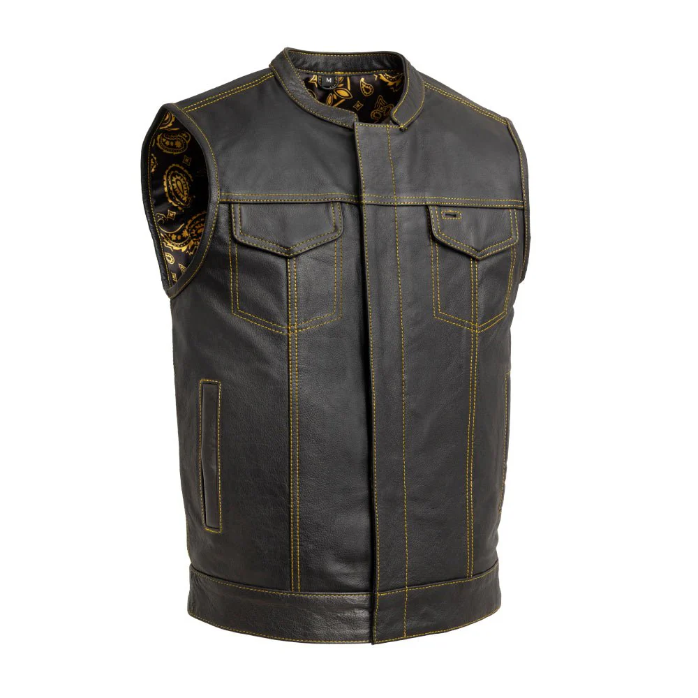 The Cut Men's Motorcycle Leather Vest, Multiple Color Options - Image 19