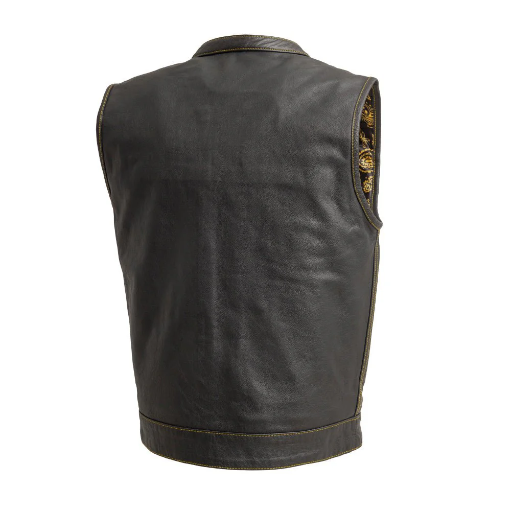 The Cut Men's Motorcycle Leather Vest, Multiple Color Options - Image 20