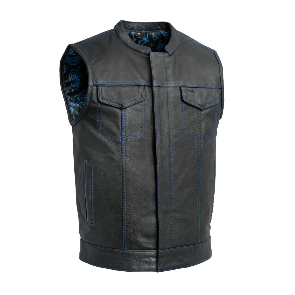 The Cut Men's Motorcycle Leather Vest, Multiple Color Options - Image 24