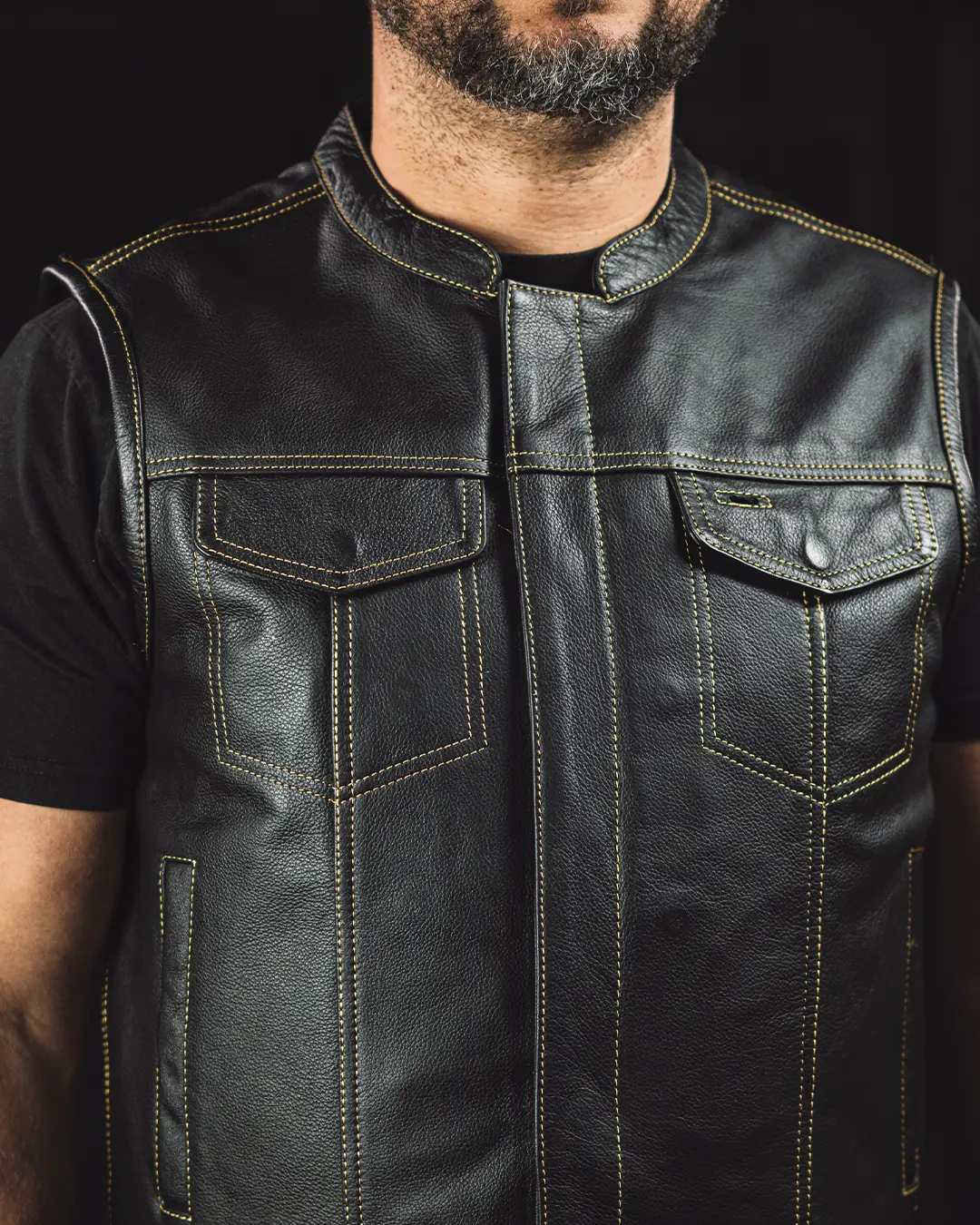 The Cut Men's Motorcycle Leather Vest, Multiple Color Options - Image 52