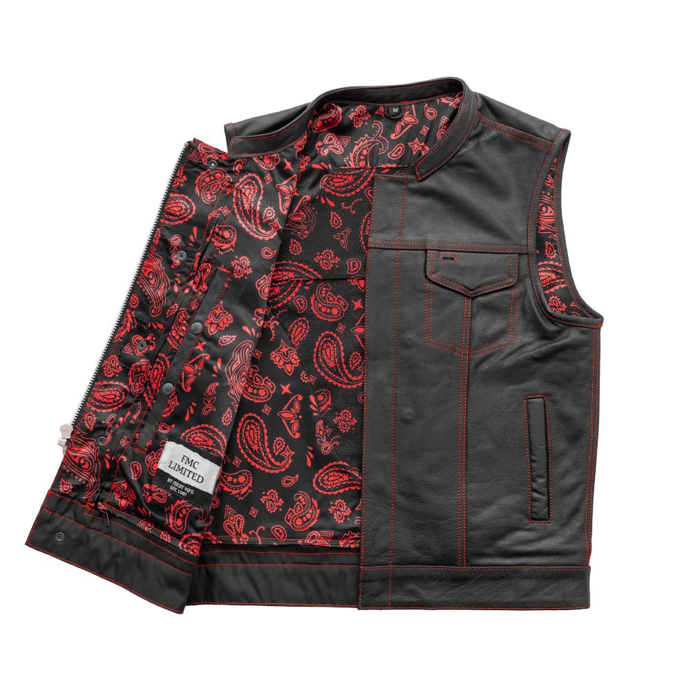 The Cut Men's Motorcycle Leather Vest, Multiple Color Options - Image 9