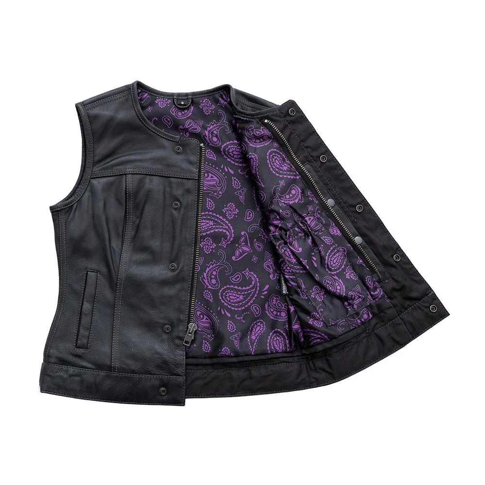 Royal Women's Club Style Motorcycle Leather Vest - Limited Edition - Image 3