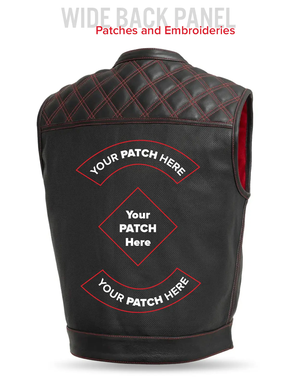 Upside Perforated Men's Club Style Leather Vest - Image 21