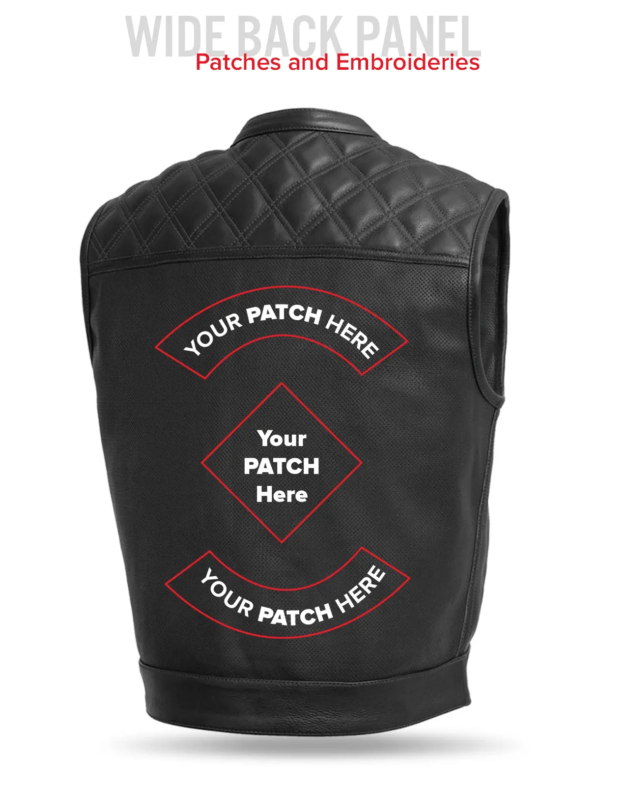 Upside Perforated Men's Club Style Leather Vest - Image 22