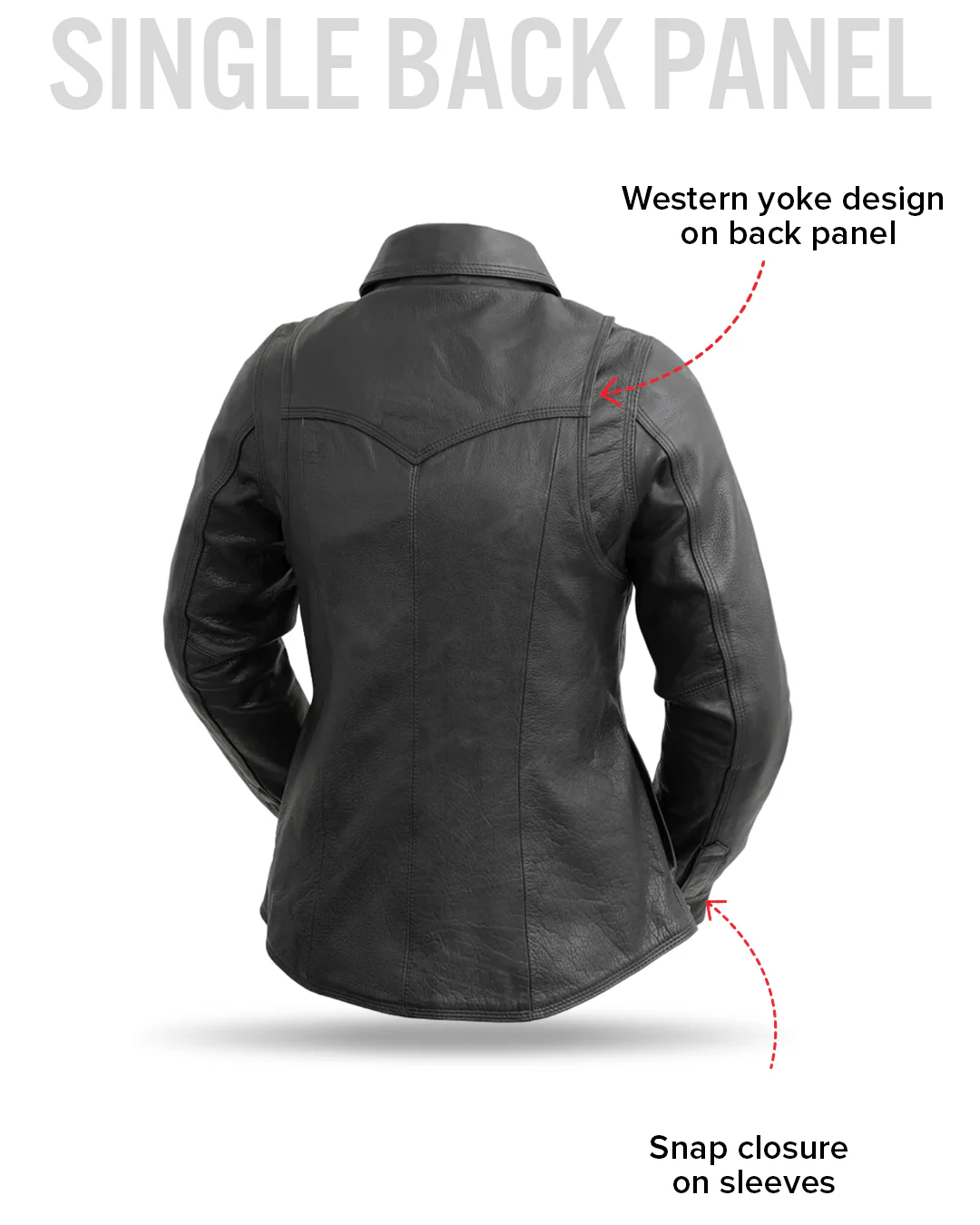 Onyx Women's Leather Motorcycle Shirt - Image 6
